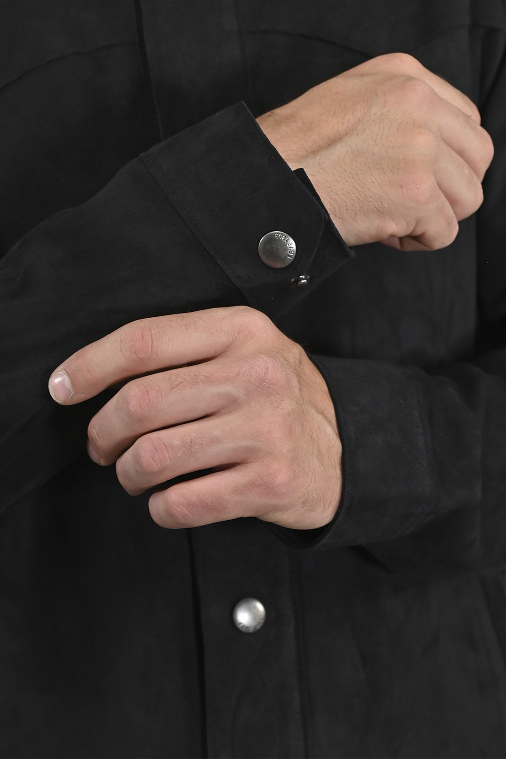 Men’s Navy Blue Judd Minimalist Suede Shacket Navy Blue