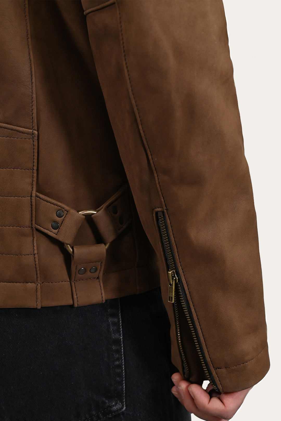 Men’s Tobacco Desert Racer Leather Jacket Tobacco