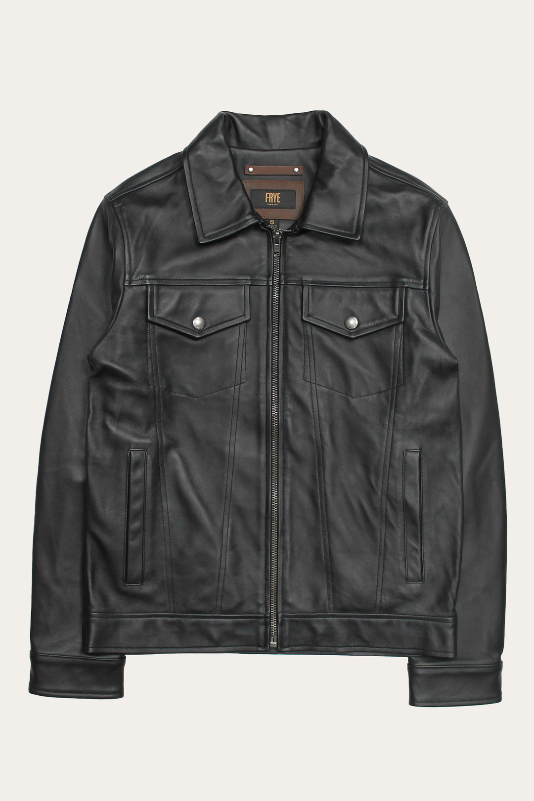 Men’s Black Durango Trucker Leather Jacket Black