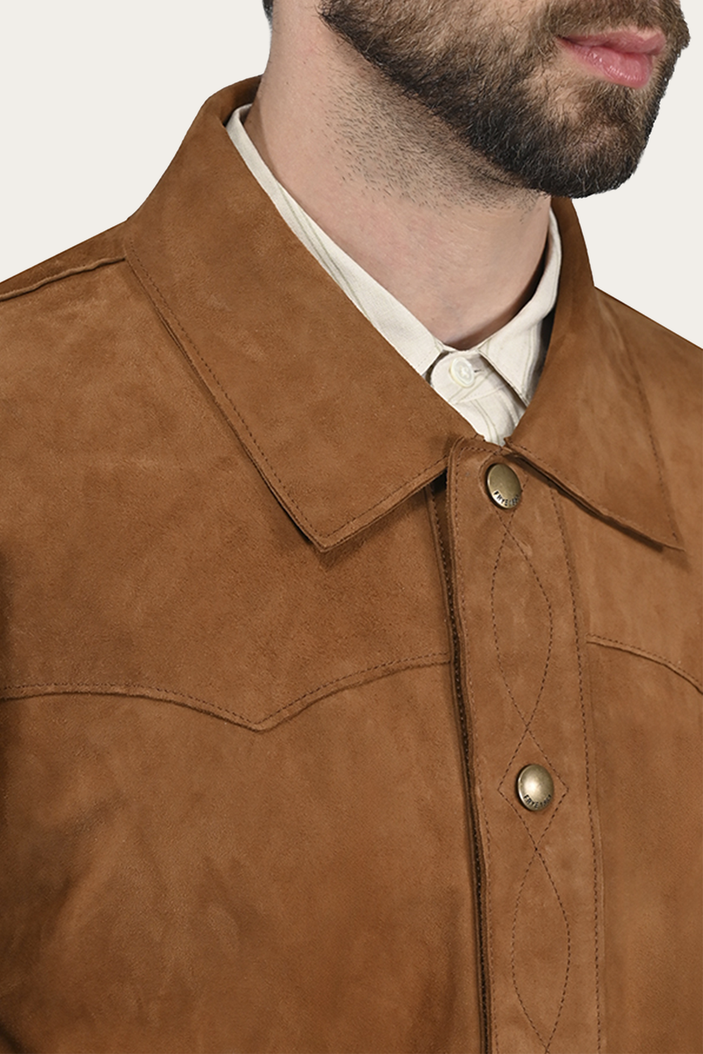 Men’s Middle Brown Judd Minimalist Suede Shacket Middle Brown