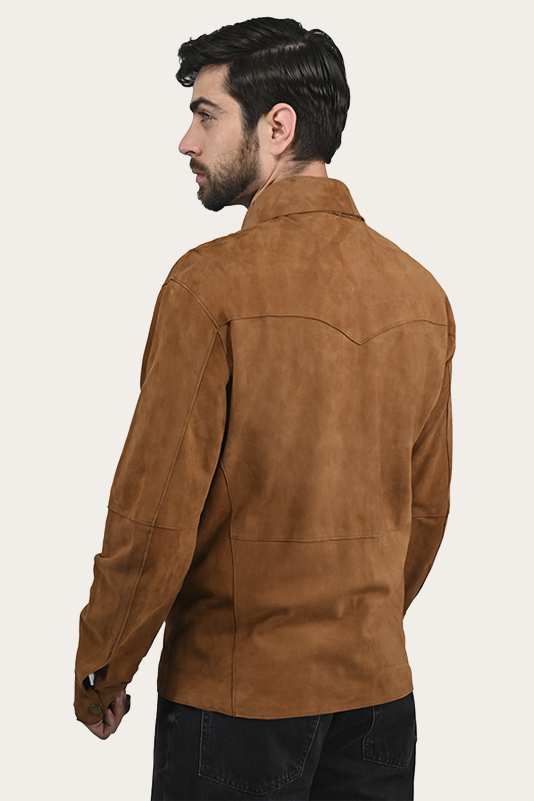 Men’s Middle Brown Judd Minimalist Suede Shacket Middle Brown