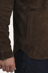 Men’s Dark Brown Authentic Suede Shacket Dark Brown