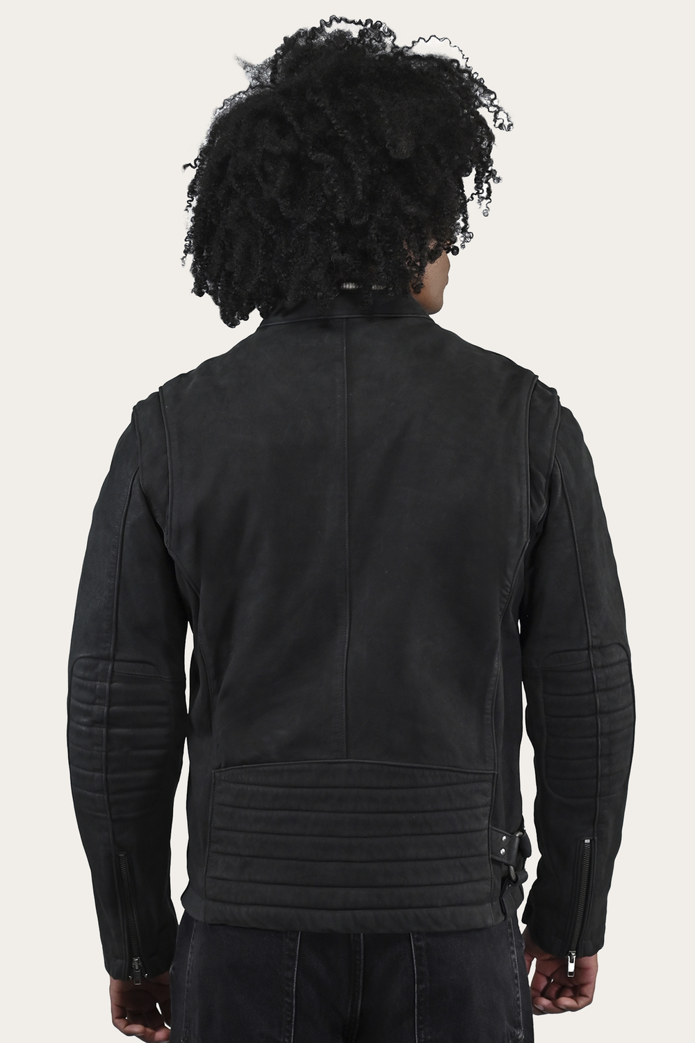 Men’s Black Cattleman Vintage Cafe Racer Leather Jacket Black