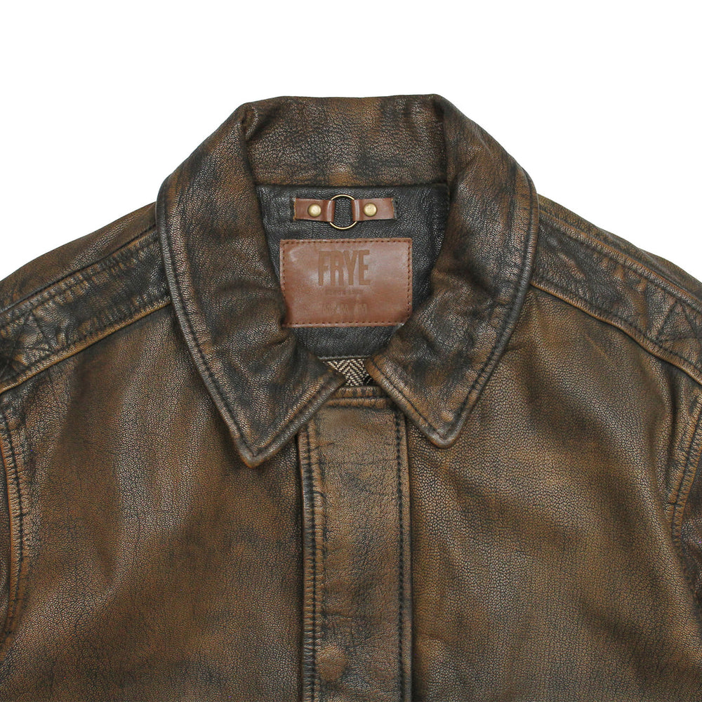 Men’s Brown Beige Nebraska Bomber Leather Jacket Brown/Beige