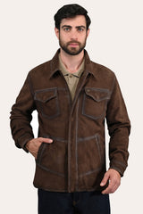 Men’s Dark Brown Brody Suede Shacket Dark brown