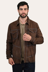Men’s Dark Brown Brody Suede Shacket Dark brown