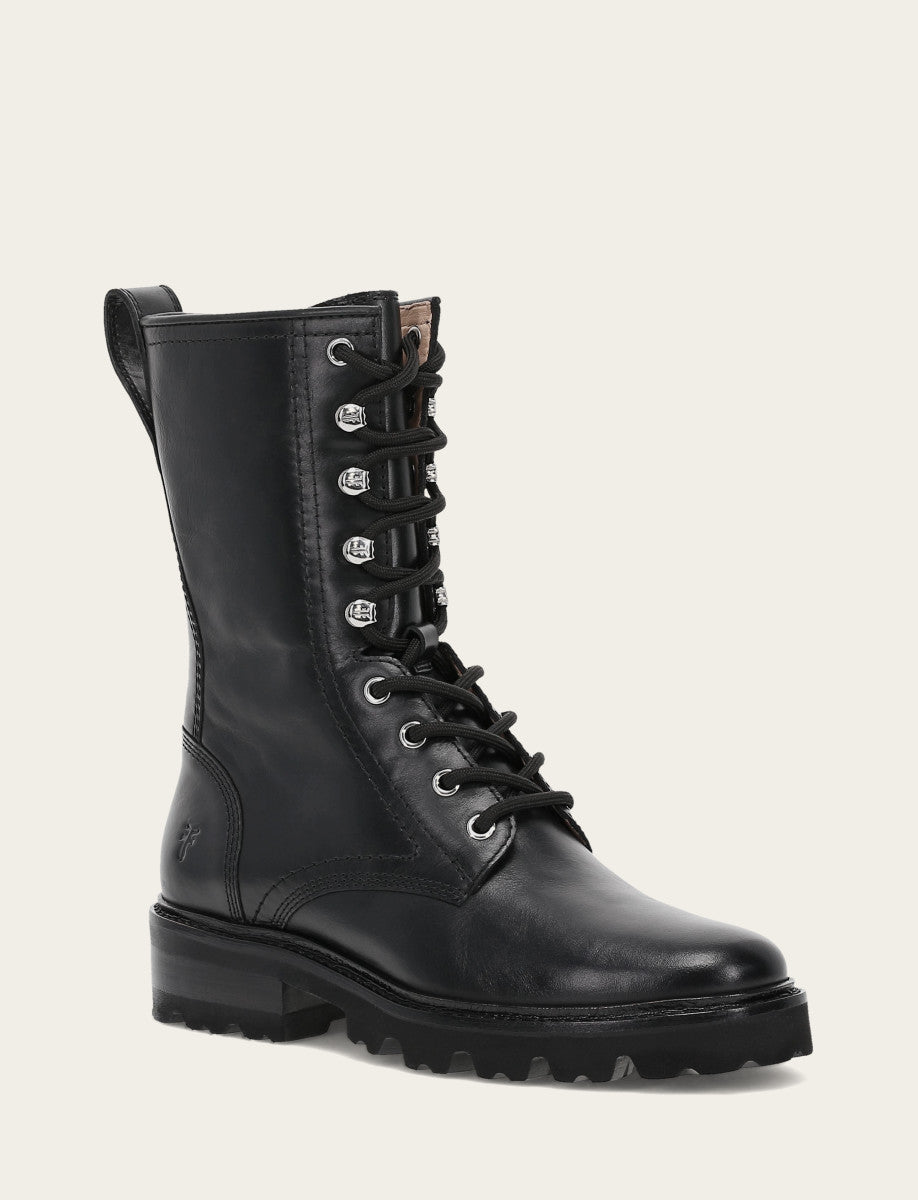 Women's Black Olivia Combat Boots Black