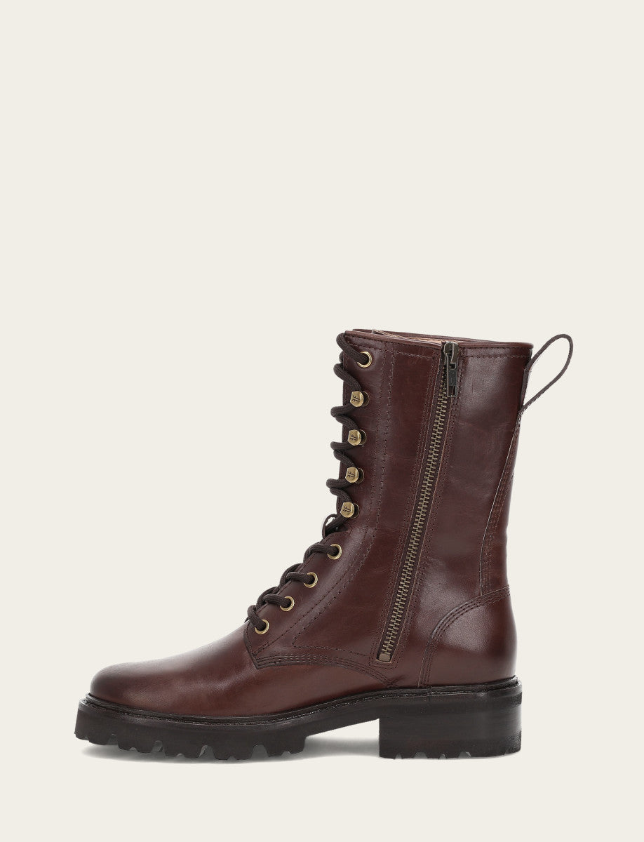 Women's Bourbon Olivia Combat Boots Bourbon