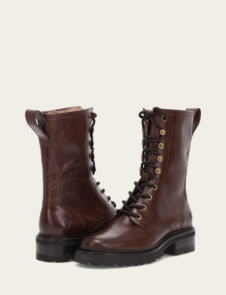 Women's Bourbon Olivia Combat Boots Bourbon